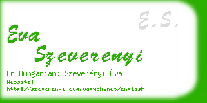 eva szeverenyi business card