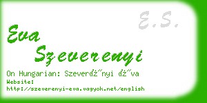 eva szeverenyi business card